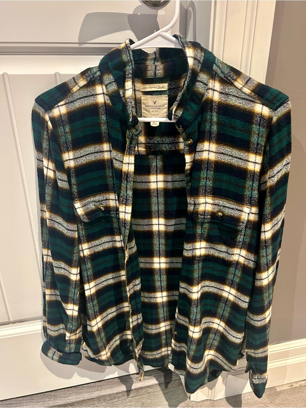 AE oversized plaid button up